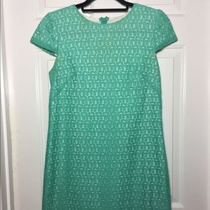 Sea foam green eyelet shift dress